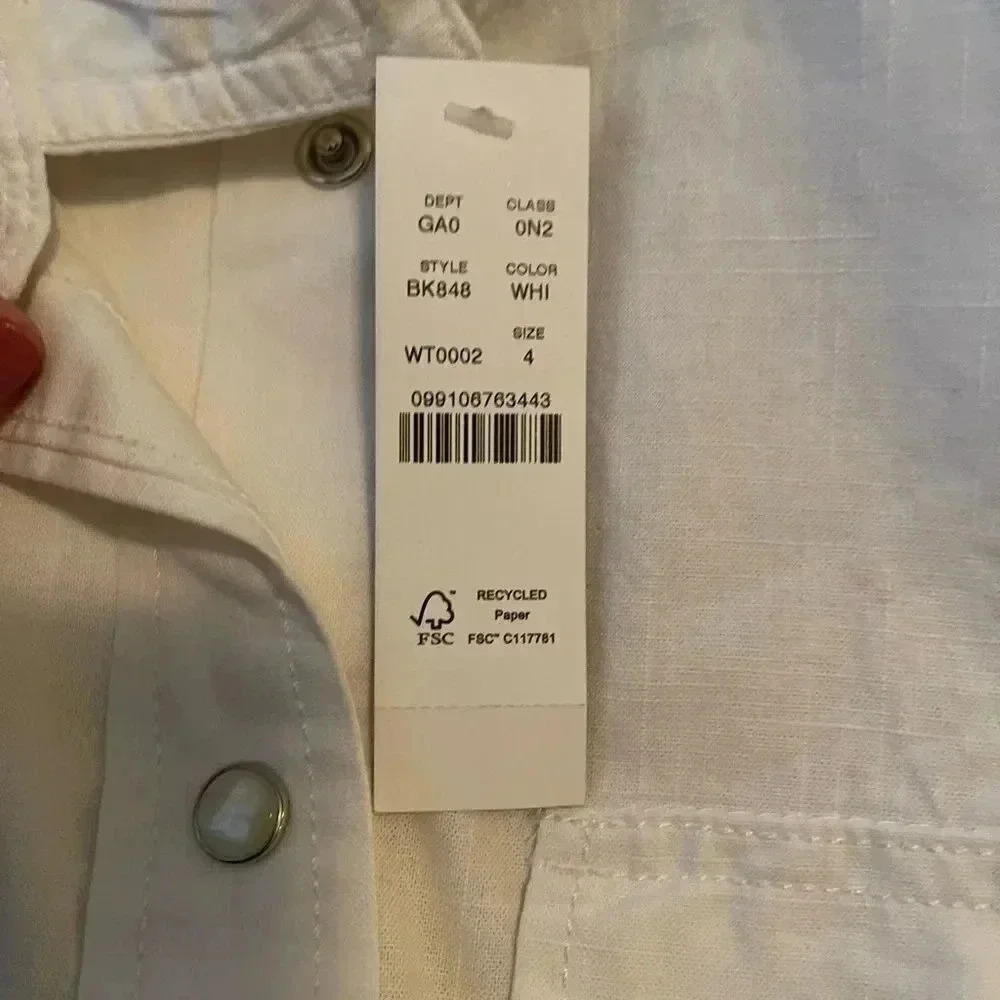 J.Crew new with tags white western button down - Picture 7 of 7